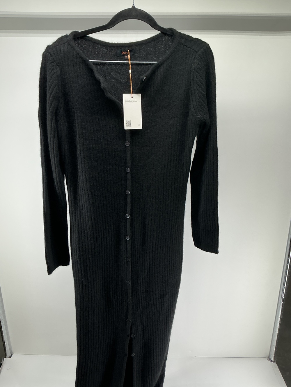 100% Yak Wool Ribbed Cardigan Sweater Dress
